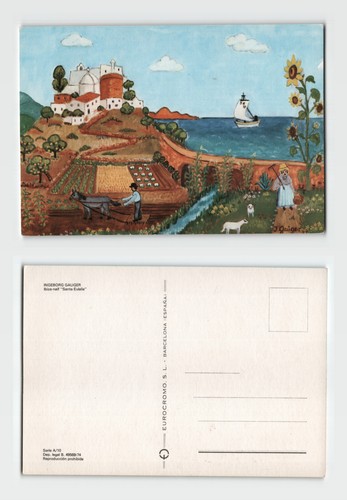 Postcard naif art ibiza - postcard,